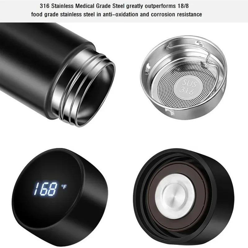 "Thermos Intelligente con Display-500 ml (Acciaio Inox 304)
